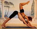 Foto Partner Yoga Bogusia & Lutz Adho mukha svanasana + Ardho mukha vrksana 